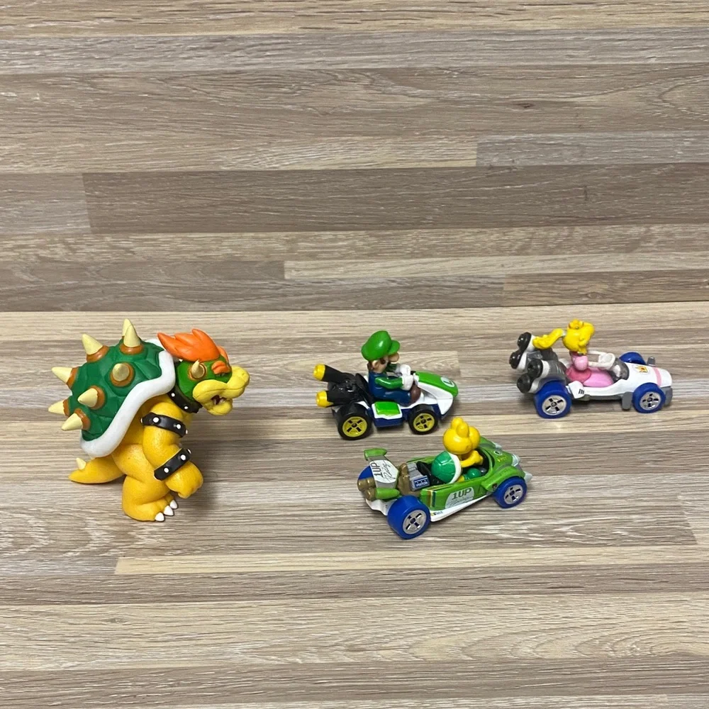 Mario Kart Toy Set Nintendo hot Wheels with bowsers Luigi princess peach 1 up